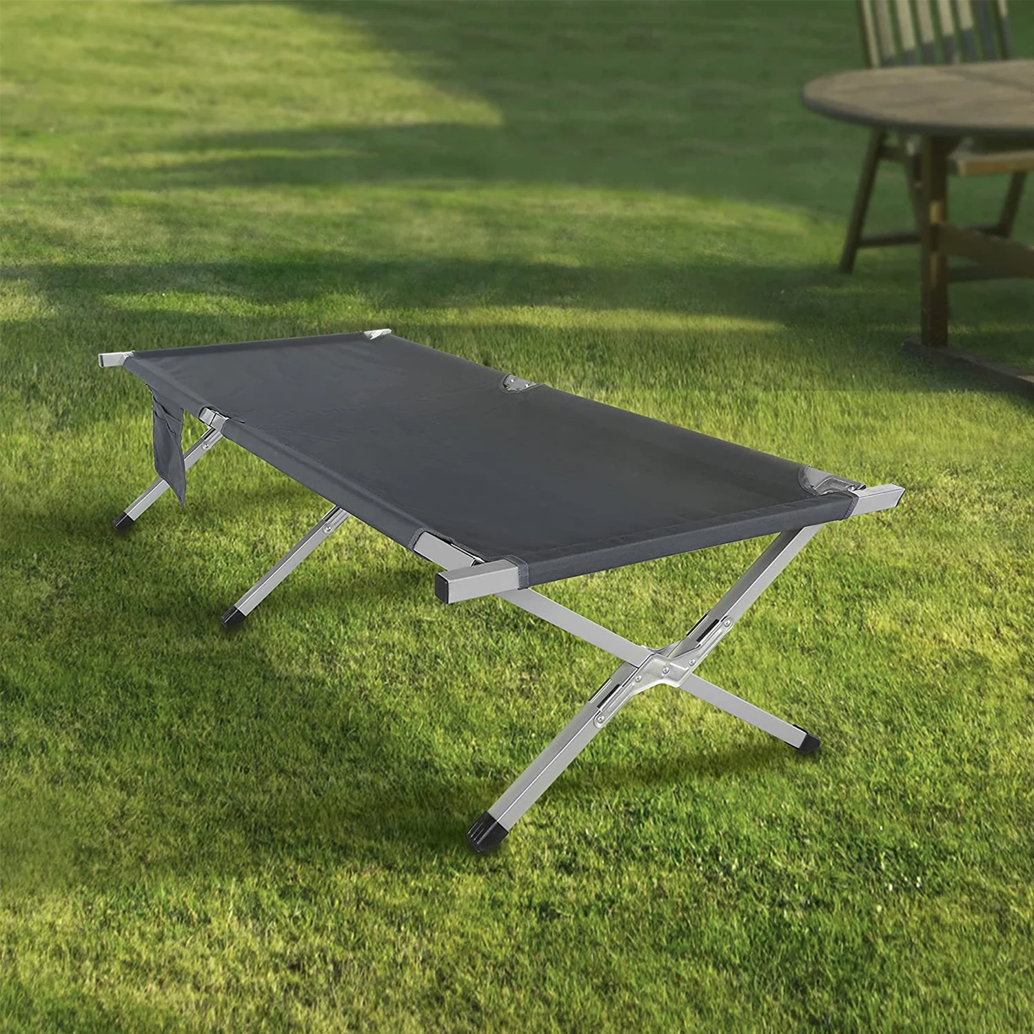 Aitop Customized Outdoor Ultralight Foldable Height Adjustable Aluminum Mech Camping Cot Bed Leisure Comfortable Folding Cot