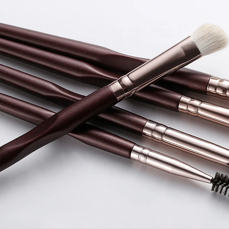 2021 New Lovely Professional and Portable Pony Hair Makeup Tools Eye Shadow Brush Travel Makeup Brush Set 5 Pcs