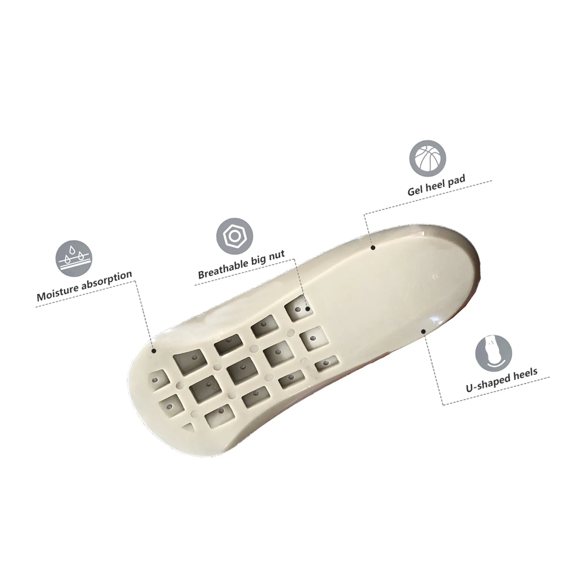 Foot Arch Half Pad Correction 3/4 Orthotic Arch Support heel lift Insole