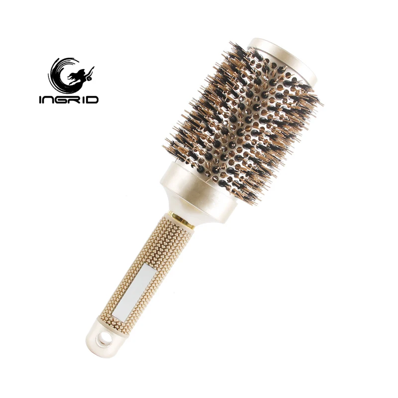 High Quality Hairdressing Tool Ceramic and ion round Thermal hair brush ionic hair drying brush Aluminum Tube Hair comb