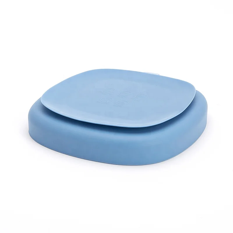 Amazon Top Selling Platos Divided Unbreakable Silicone Plate Baby Suction Dishwasher Safe Plate