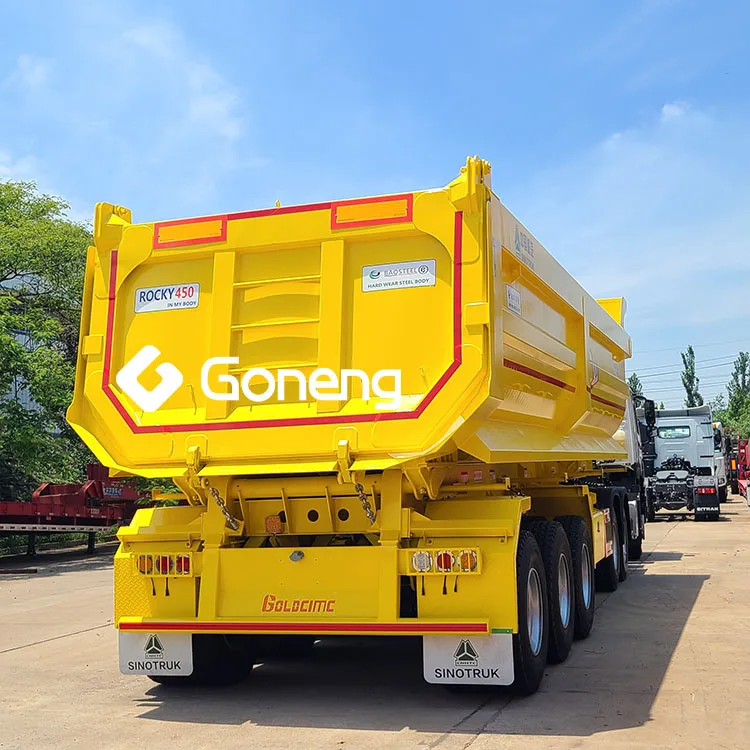 transportation mining sand 80 90 100 ton dumper semitrailers tipper dump semi trailer truck three 3 axle for sale
