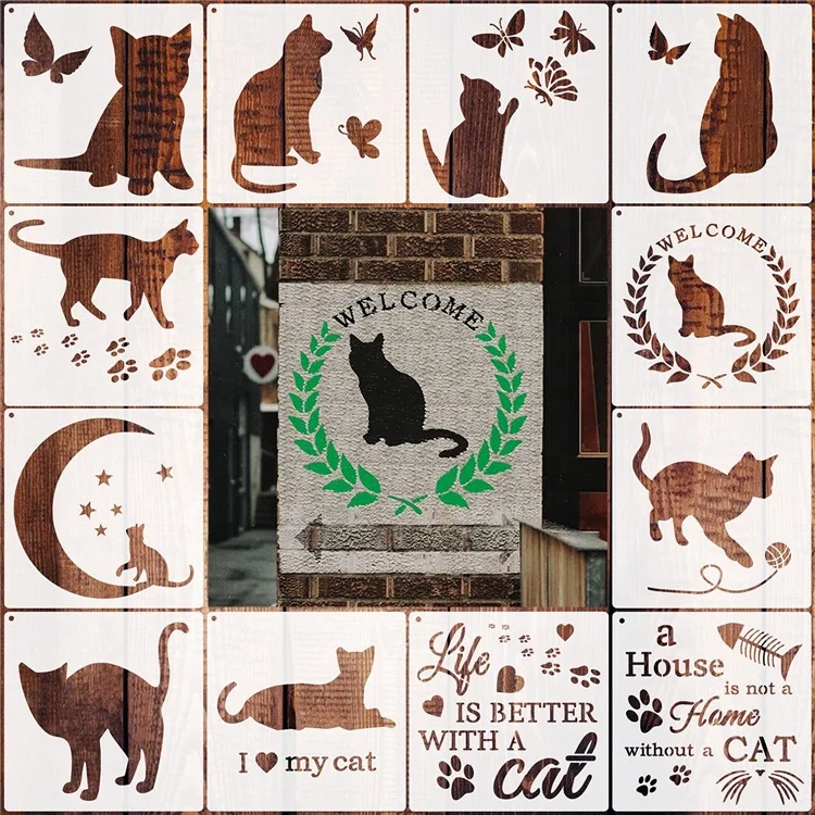 New Design PET Stencils for Wall Painting Wall Stencils for Painting Bag White Customized Cake Item Sets Packing Color Origin