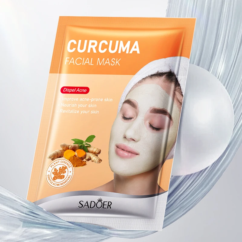 OEM SADOER private label plant nourishing skin care products turmeric improve blackheads tender skin acne treatment facial mask