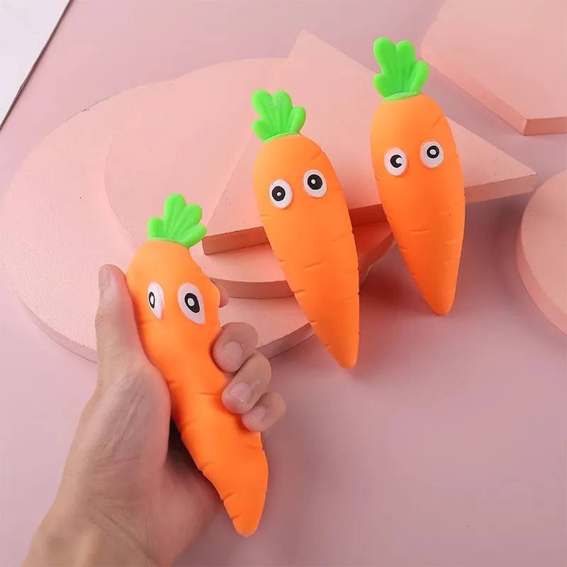 Wholesale Squeeze Toys Filled with Sand Anti Fidget Cartoon Carrot Fidget Toys for Kids Adults
