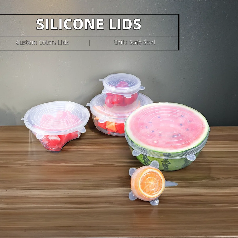 Hot Selling Food Grade Silicone Flip Top Cap Reusable Freshness Lid for Fruit Convenient and Practical for Food Storage