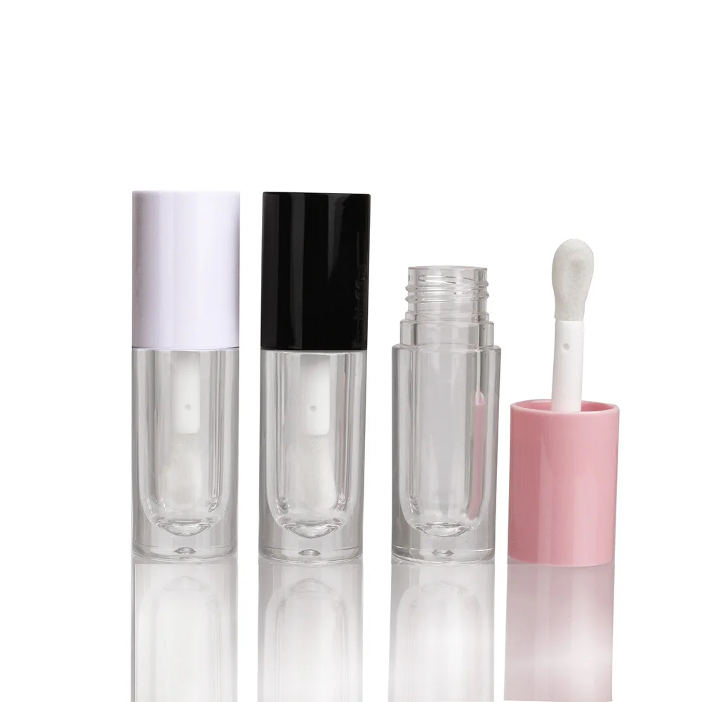 Wholesale 6ml Round Lip Gloss Tubes With Big Wand Cute Fat Lipgloss Tube Private Label Box