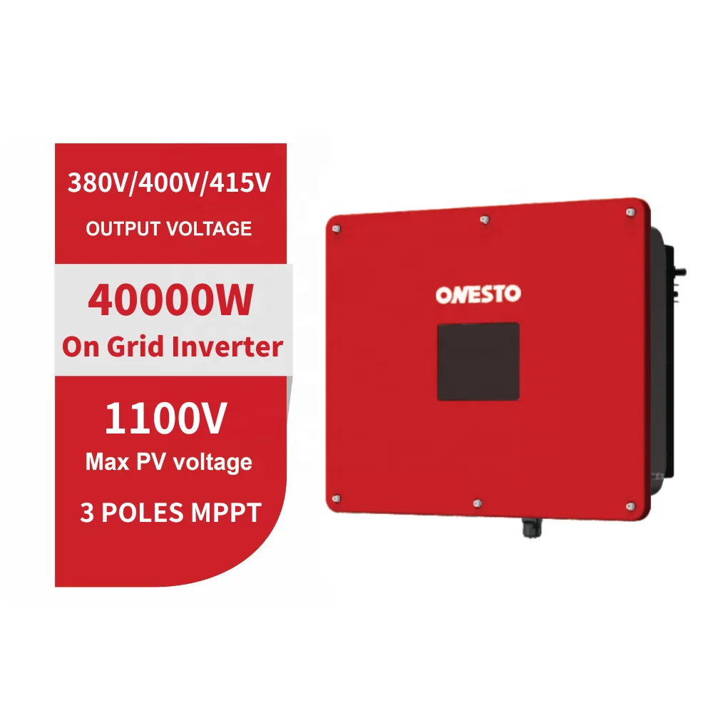 Multiple MPPT Solar On Grid Inverter 40kva Grid Tie Inverter with Limiter Smart APP Control 40000w 3 Phase Industrial Inverter