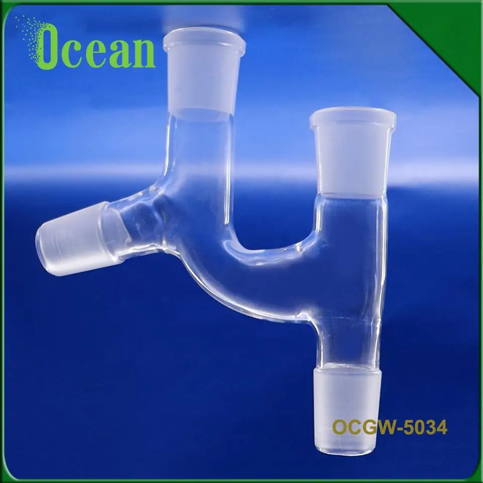 Lab Glassware Distilling adapter glass connecting tube Synthware distillation adapter