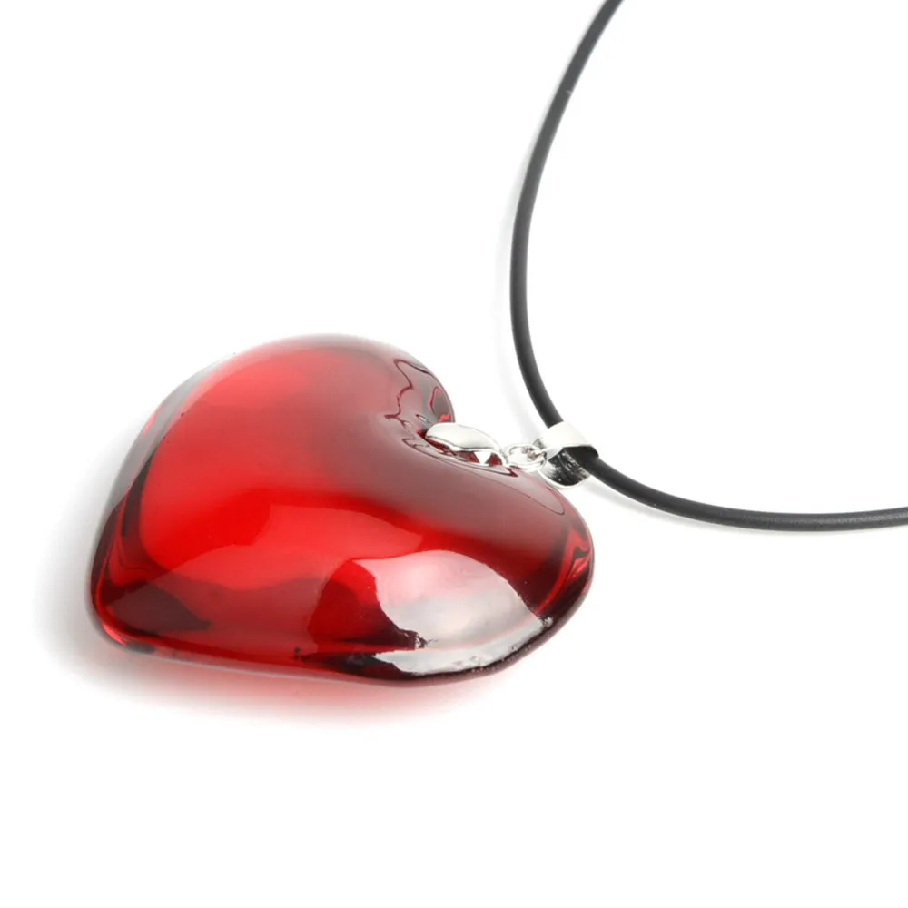 Rinhoo 24mm Love Heart  Pendant Glass Crystal Bead Lover Girl Gift Red Pendant Necklaces necklace women collier femme Choker