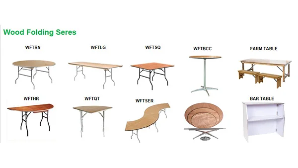 Banquet wood round 8ft folding table