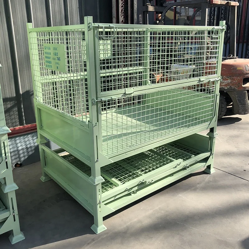 
Large metal cage storage container for warehouse 
