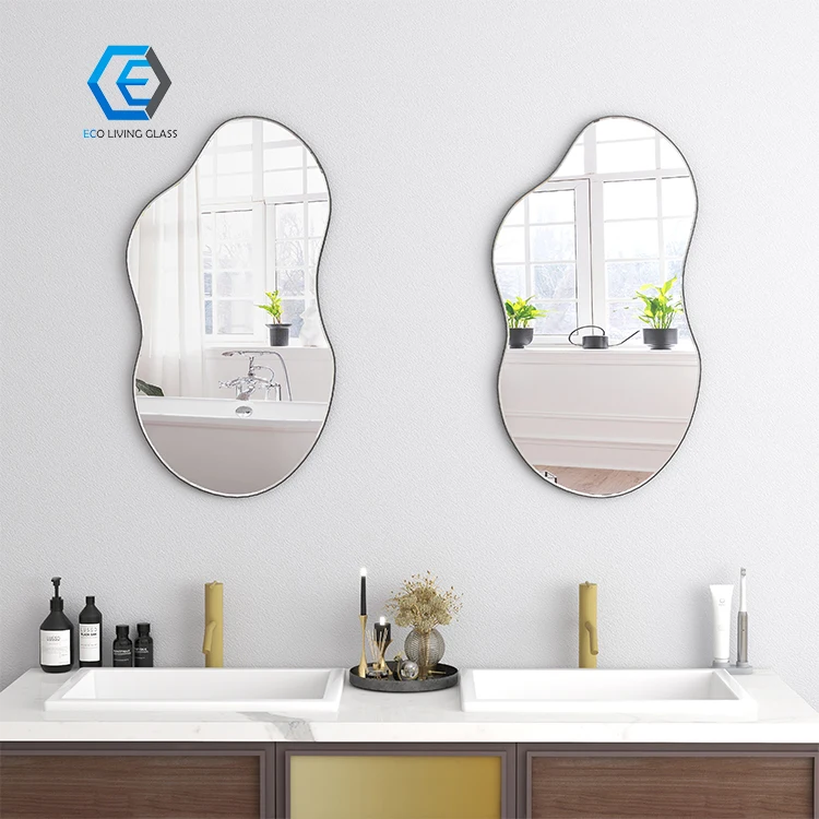 Customized Irregular Shape 3mm Beveled Frameless Mirror for Bathroom Living Room Appliance