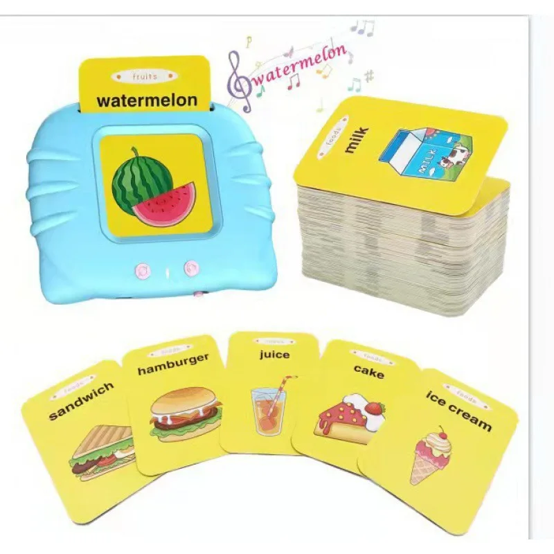Custom printing flashcards 112 Words English Spanish Arabic German French learning Children educational toys talking flash cards