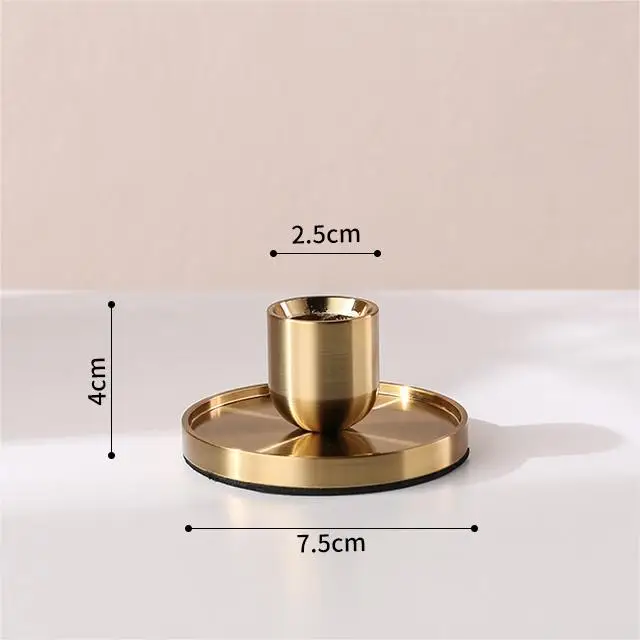 3Pcs Of Set Gold Metal Candle Holder Aluminum Candlestick Holder For Home Decoration