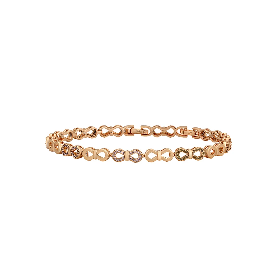 S00121474 XUPING Jewelry luxurious guanzhou jewelry woman accessories 18K gold color  Artificial zircon 8 shape Charm bracelet