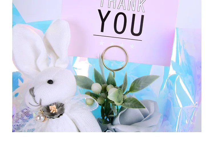 Gold Card Holder Inserting Rod DIY Metal Postcard Clips Party Decorative Korean Style Heart Gilded Flowers Packing Parts