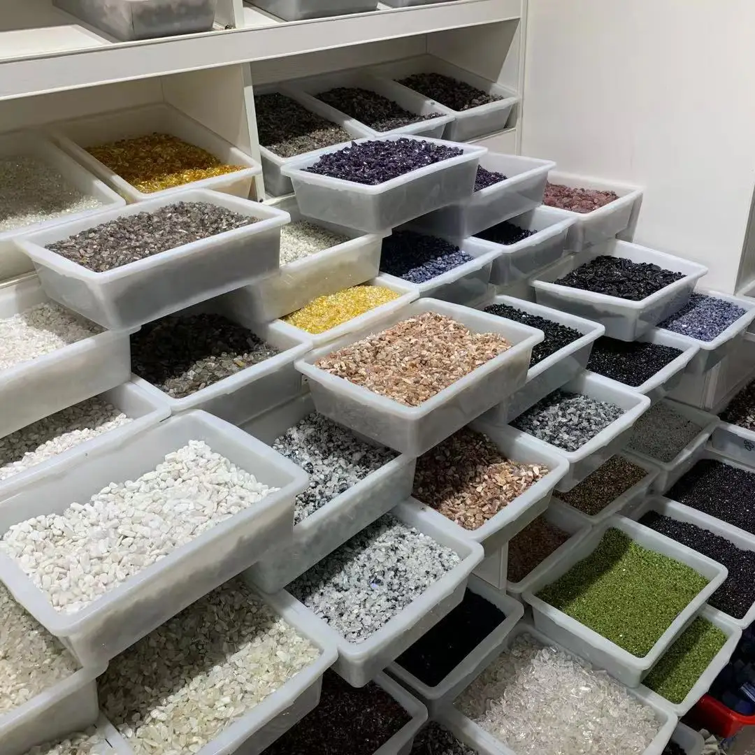 Factory Price Natural Crystals Tumbled Stone Apache Tear Ice Obsidian Freeform Chips Gravel Polished For Decoration