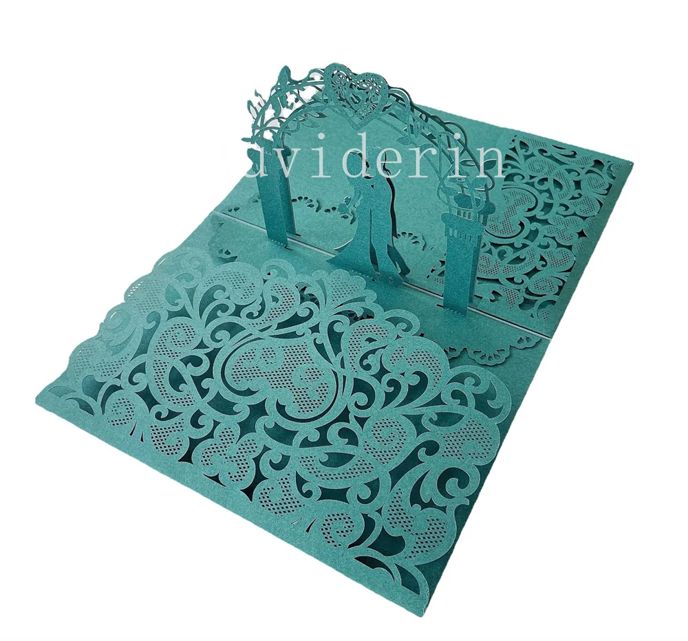 3D Laser Cut Luxury Wedding Invitation Card  Custom Greeting Cards for Wedding Party Price is only for Cover