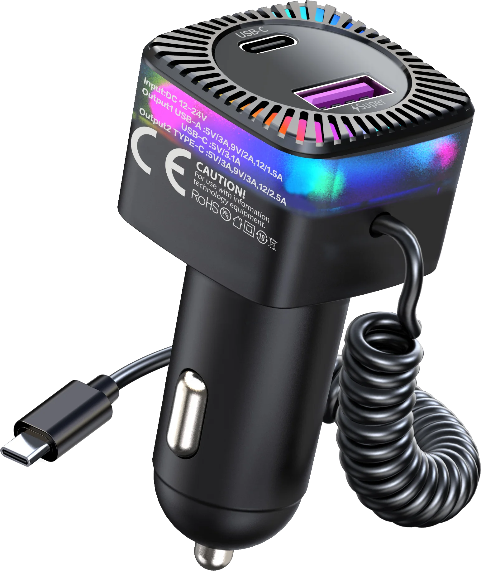 PD 30W USB C Car Charger with Cable Super Fast Charging usb type-c QC3.0 car phone charger for iPhone Macbook