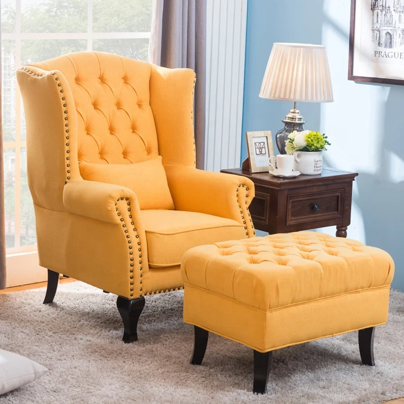 Тканевый стул Chesterfield Queen Anne с высокой спинкой, кресло Chesterfield, стулья для отдыха