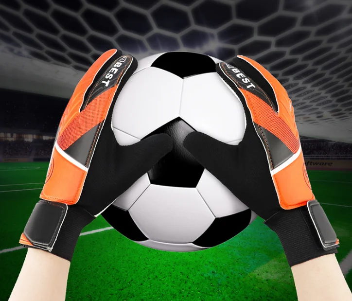 Custom Logo Professional Football Gloves with Finger Guard Latex Soccer