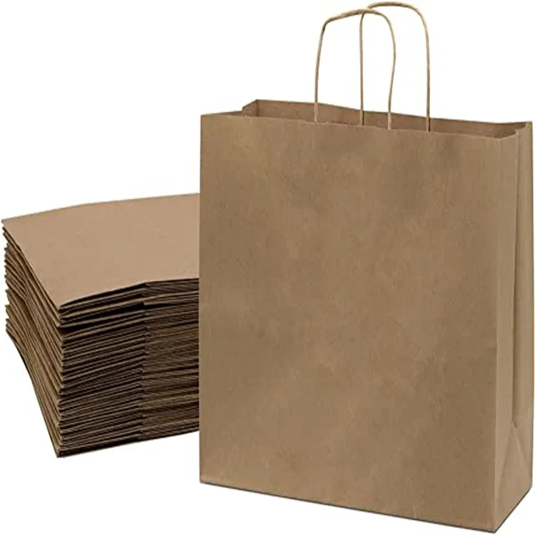 Wholesale Cheap Price Custom Logo Print bolsas de papel Kraft Gift Craft Paper Shopping Bag With Your Own Logo For Packaging