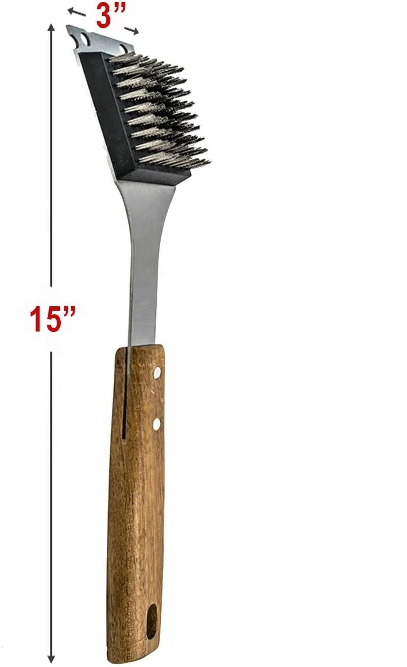 Bbq Clean Grilling Brush And Scraper Bbq Grill Brush Scrubber Cleaner Stainless Steel Bristle Scraper Barbecue Brush Tool