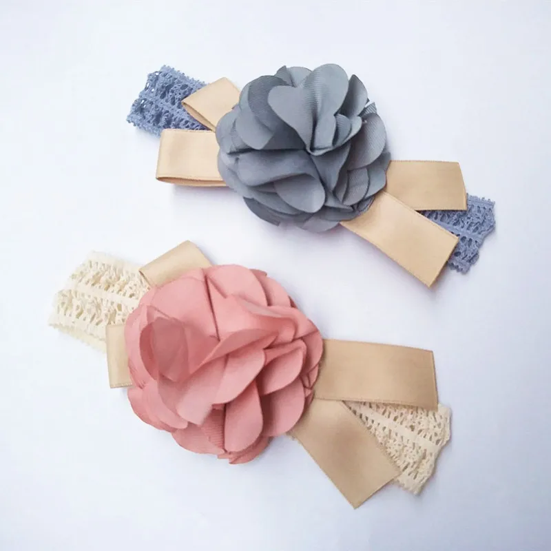 HMY MY-FD-20200614 модный цвет; Резинка для волос, обтянутая тканью; Детское кружевное платье с большим цветком широкие резинки для волос Фото аксессуары для волос