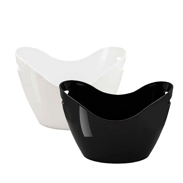 8L black plastic custom ice bucket food grade custom logo high quality wine plastic ice bucket for bar parties