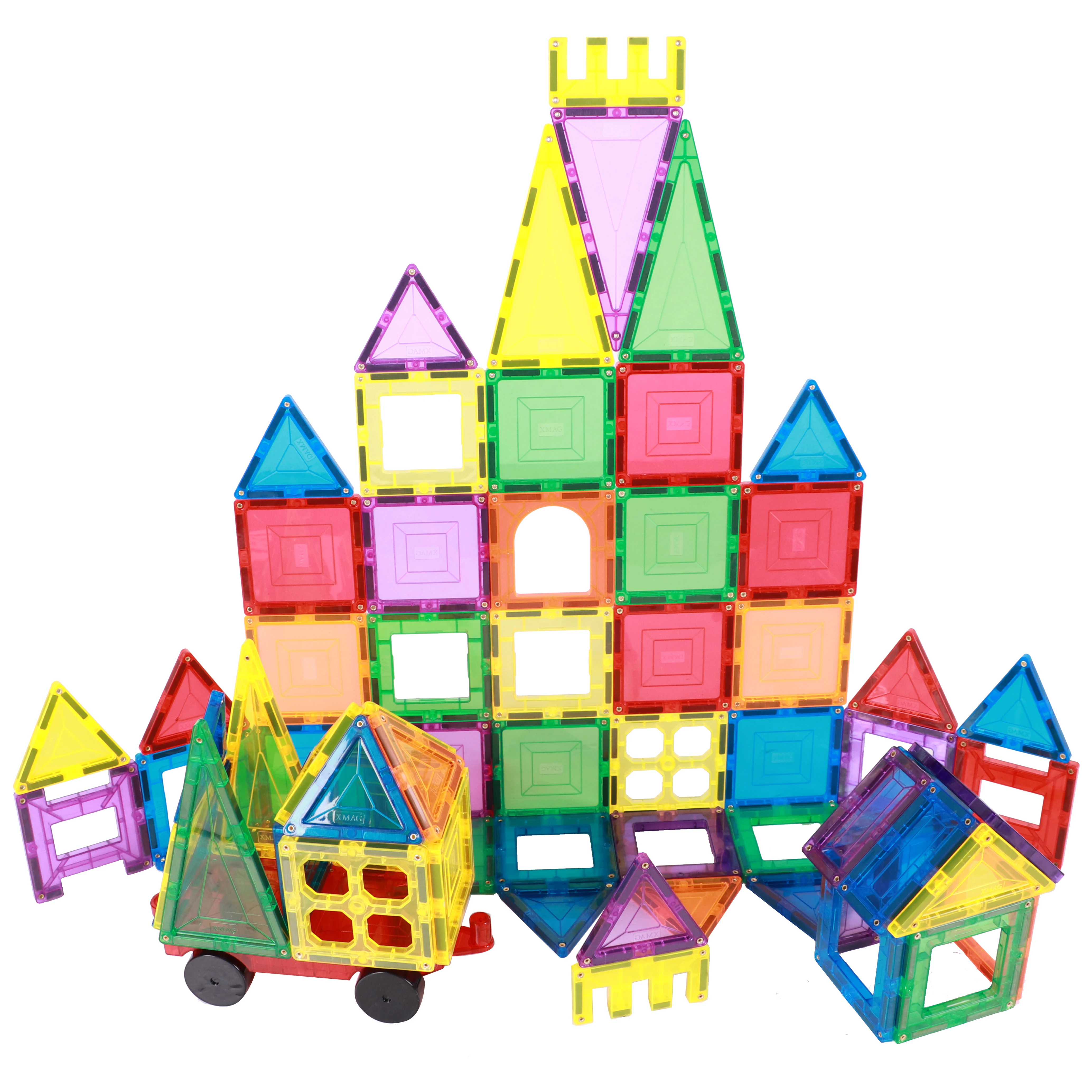 Alibaba Certified Factory Wholesale Strong ABS Eco-friendly Magnet Toys Building Blocks Magnetic Tiles For kids 100pcs