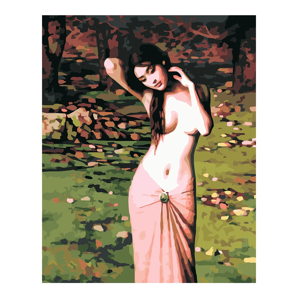 For Adult Digital Paint Picture Canvas Nude Woman Naked Portrait Manufacture Wall Arts 3D Oil Painting By Numbers DIY
