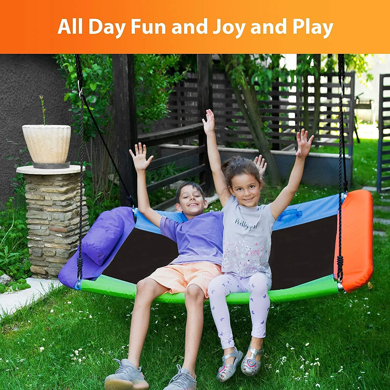 XXL Flying Rectangular  Swing Set 60inches  Tree Swing for Kids and Adults