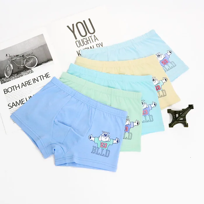 
RTS 4-12 Years Qute Printing Organic Cotton Boys Briefs Boxer Cotton Kids Boxer 