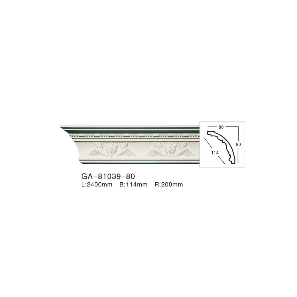 Hotel luxury ceiling cornice price decoration PU gold trim