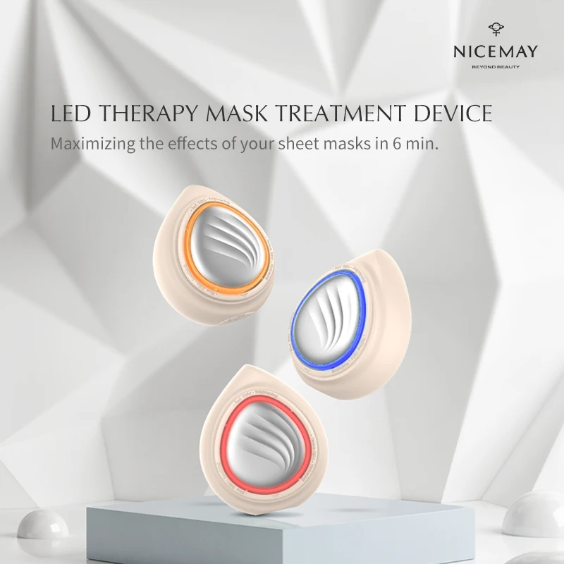 Photon Therapy Mini 3-color LED IPX7 Promote Essence Introduction tool Mask Treatment Device