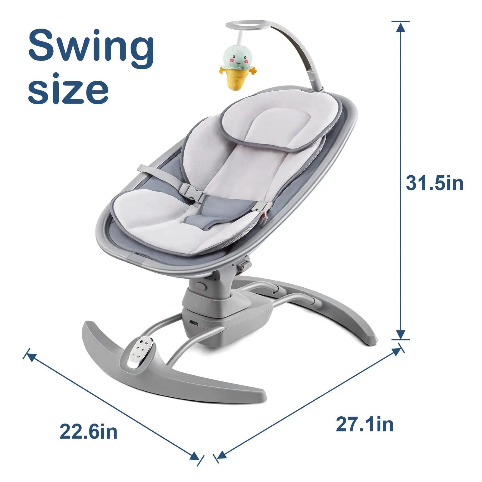 Factory Wholesale OEM newborn  3 Speeds Soothing Music Portable Electric Swing Baby Nursery Rocking Chair