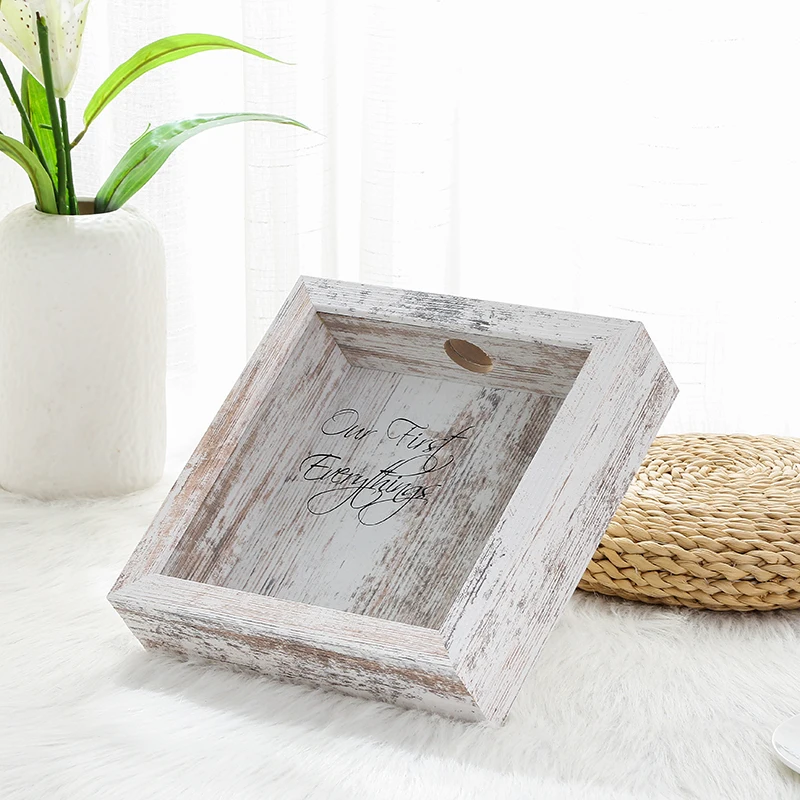 Shadow Box frame Handmade Rustic Vintage Wooden Wine Cork Holder Coin Bank Money Box Adventure Fund With Sorter