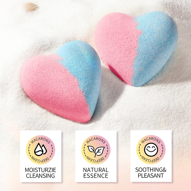 OEM SADOER Private Label Heart Shaped Bath Bomb Deep Cleans Body Bath Body Care Shower Gel Body Wash Bath Bomb