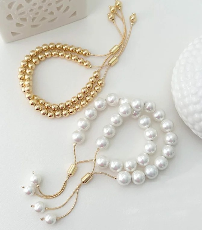 New Pearl Copper Bead Bracelet Handmade Adjustable Gift Bracelet Jewelry