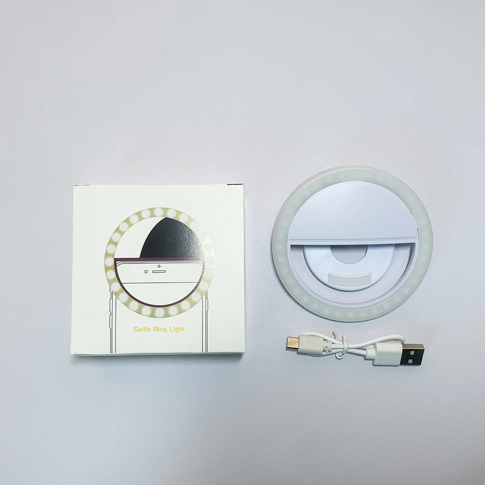 New Portable Rechargeable Usb Clip Camera Video Mobile Phone Ring Light Selfie
