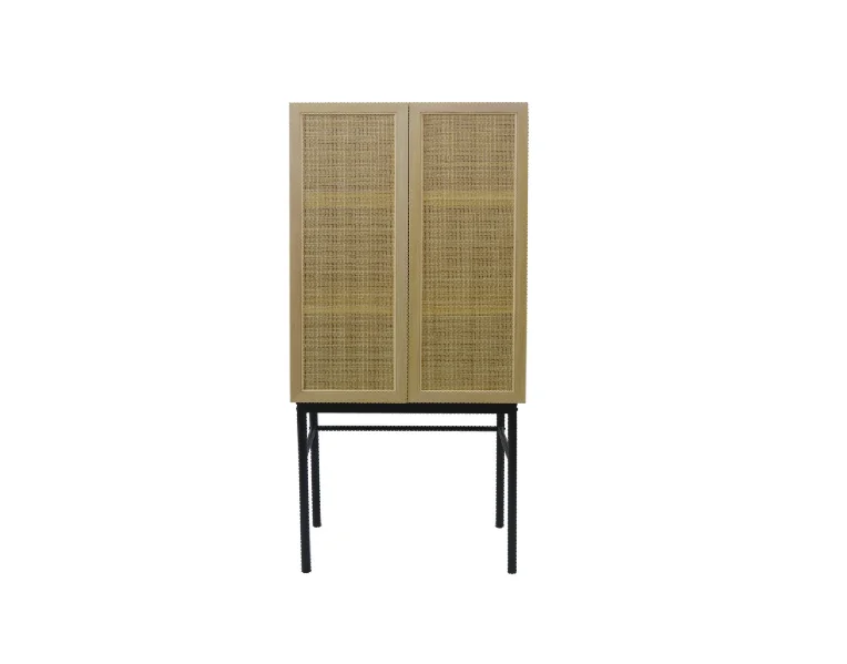 
Layered rattan storage cabinet 