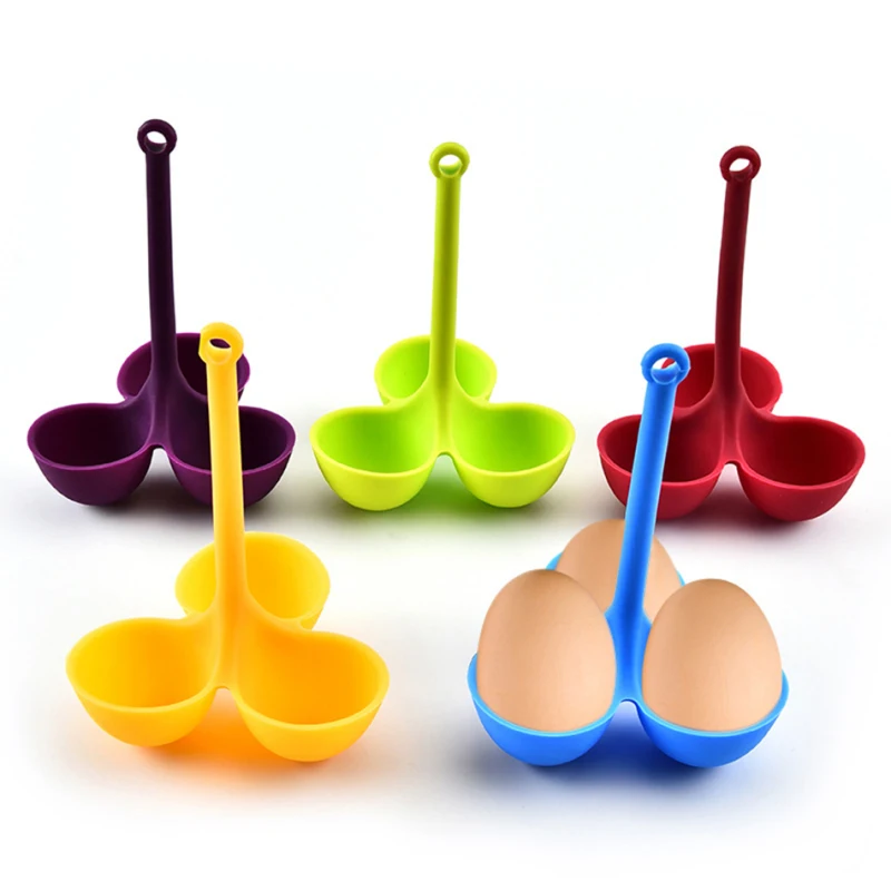 High Temperature Resistant 3 Holes Hot Selling Food Grade Silicone Egg Cooking Holder Silicone Egg Boiler For Kitchen