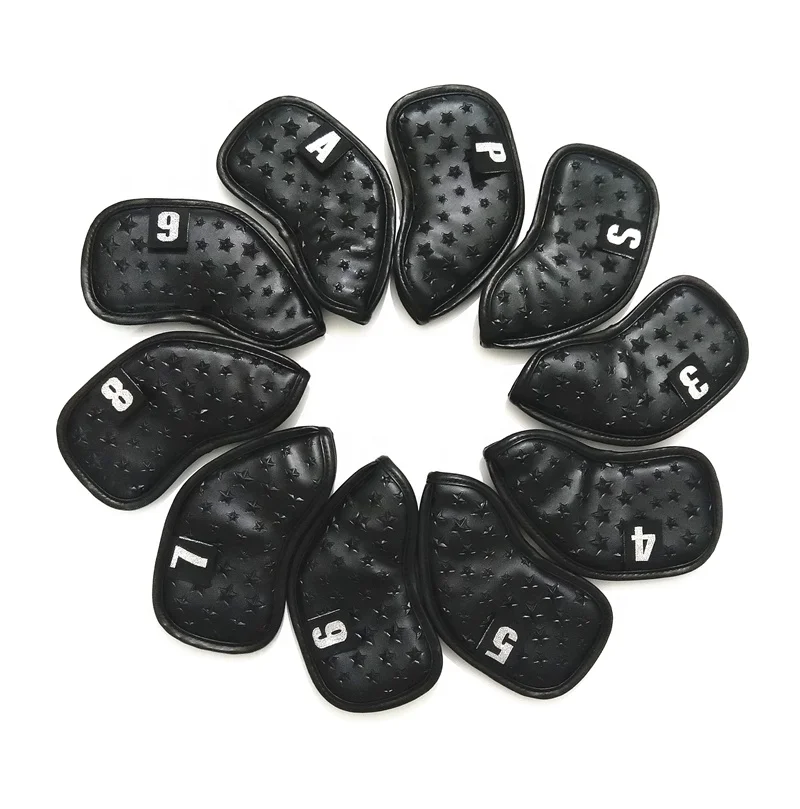 Imprint Star Golf Iron Cover Driver Fairway PU Leather Blade Putter Headcover Custom Woods Mallet