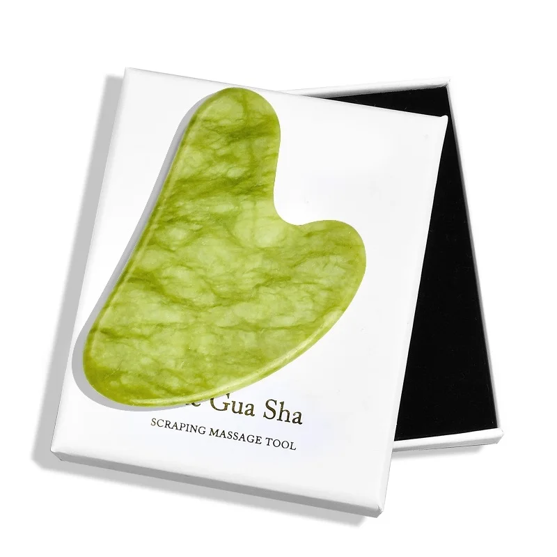 Top Selling Green Jade Stone Face Guasha Board Natural Jade Gua Sha Massager Facial Skincare Gua Sha Tool