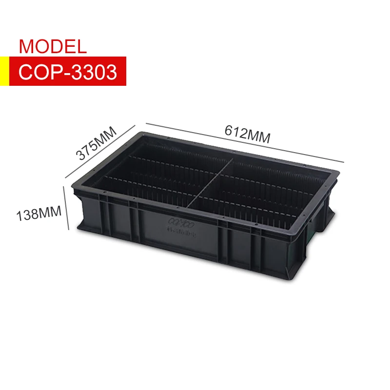 PP Black Anti-static Storage Corrugated esd bins Boxes PCB Packing Storage Component Container Plastic Box