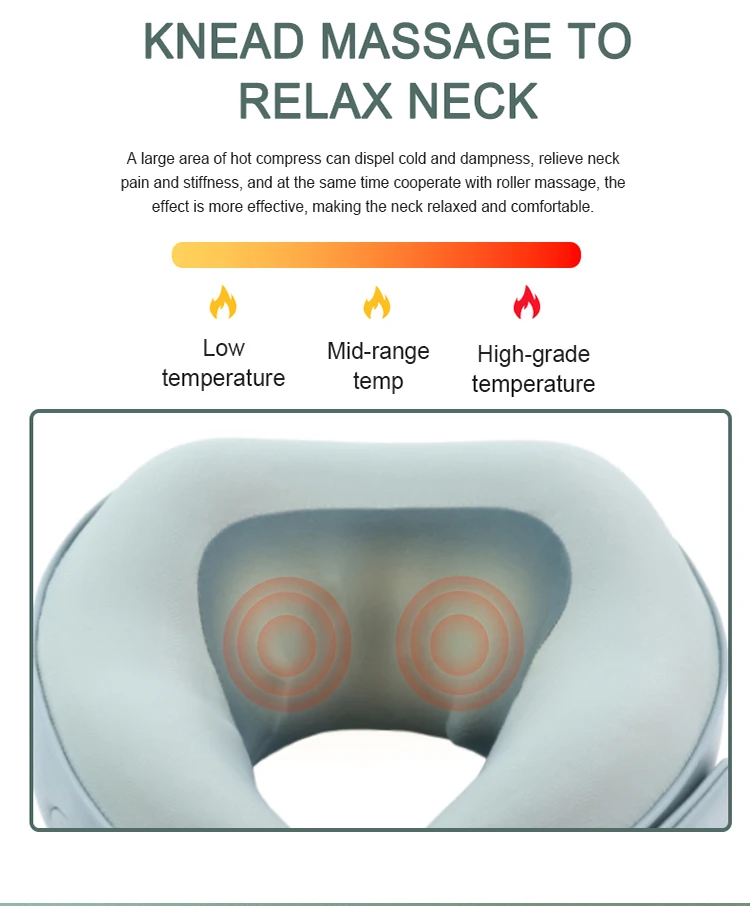 2022 Travel Best Selling Mini Portable Shiatsu Neck Massager Pillow With Heating Function For Travel, Office