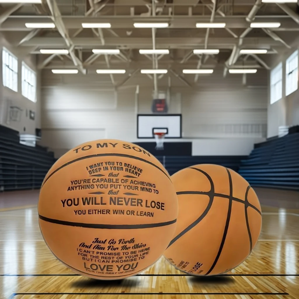 High Quality Custom Made Laminated Cow Leather Basketball Size 7 Printed PU Leather Ball for Training