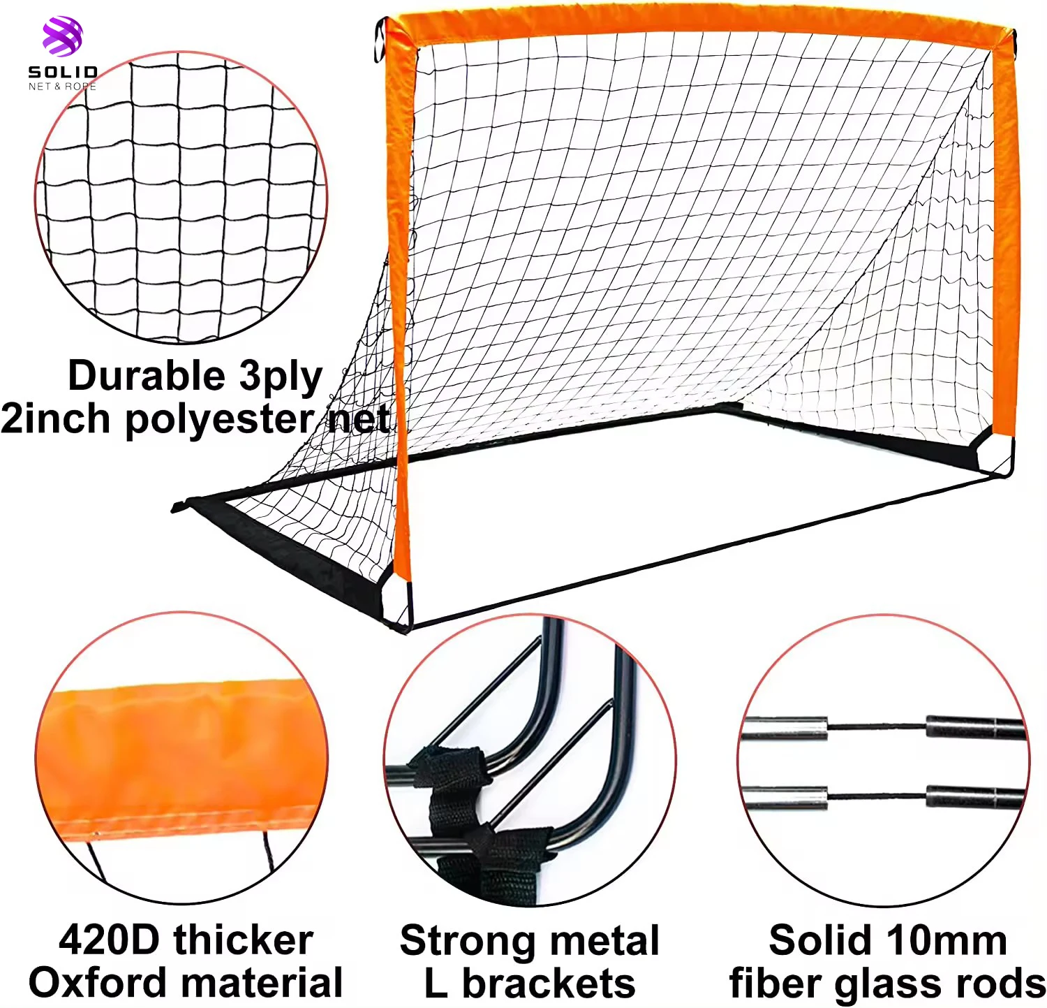 Football Goal, Pop Up Football Goal with Transport Bags, Ground Anchor, Children Adults, for Indoor Outdoor Garden
