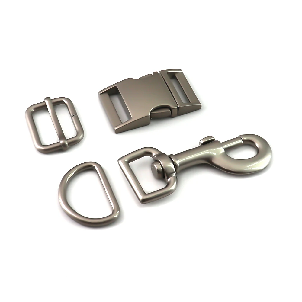 Custom Metal Snap Hook Pet Adjustable Buckle Dog Collar Snap Hook D Ring Side Release Buckle